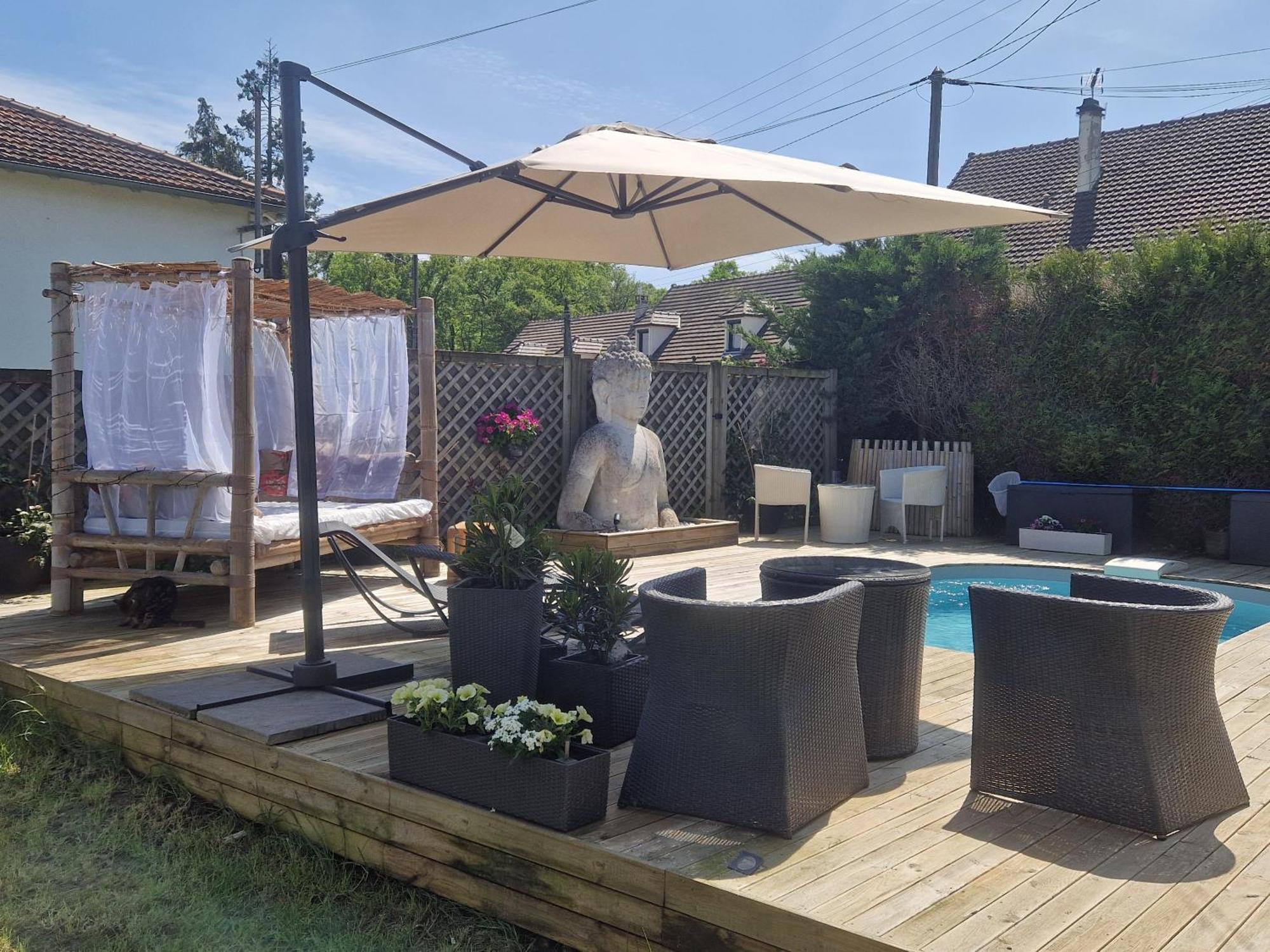La Serenite Balinaise, Chambre Et Sdb Privee, Jardin , Piscine Et Jacuzzi En Saison, Pres De Chantilly, Parc Asterix Et Cdg Et Paris En 20' オリ・ラ・ヴィル エクステリア 写真